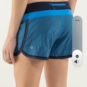 lululemon athletica Blue Run/Training Shorts with Contrast Trim